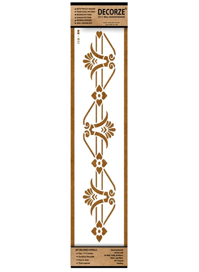 DECORZE Wall Stencils for Home | Living Room | Bedroom | Border Painting | Pattern Stencil | D Border Stencils (DB-80) - Image 1